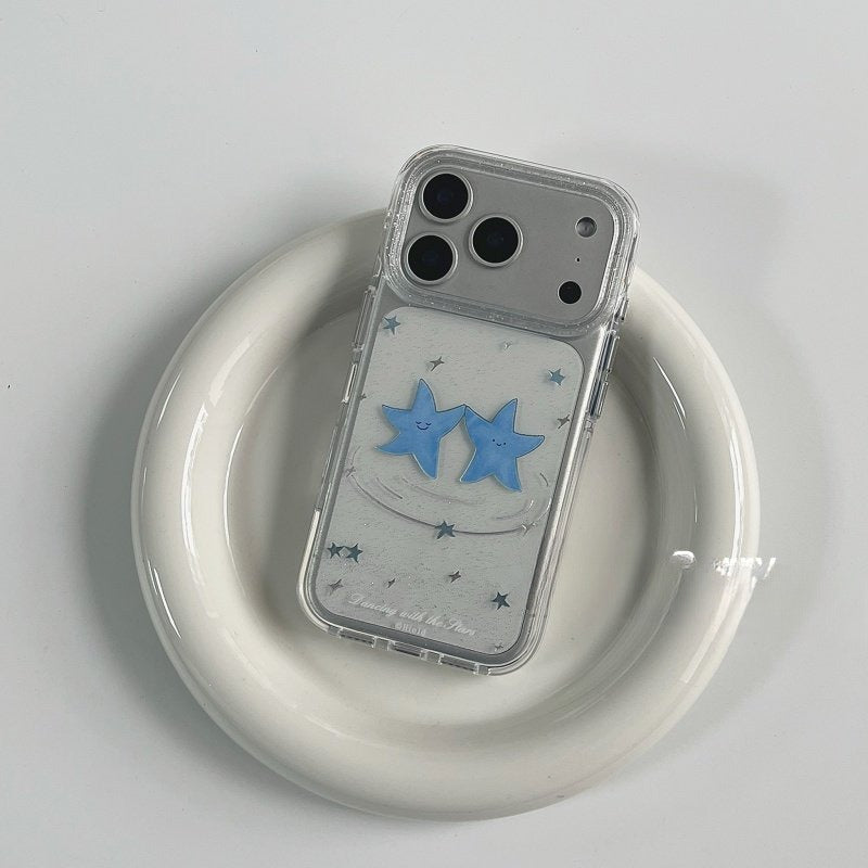 Korean-style Niche Fresh And Cute Blue Star Phone Case For Couples