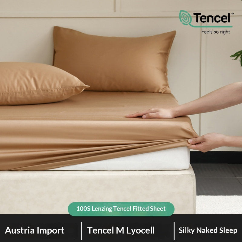 Premium Tencel Fitted Sheet Single Piece Cool-to-the-touch For Summer Bare-sleeping