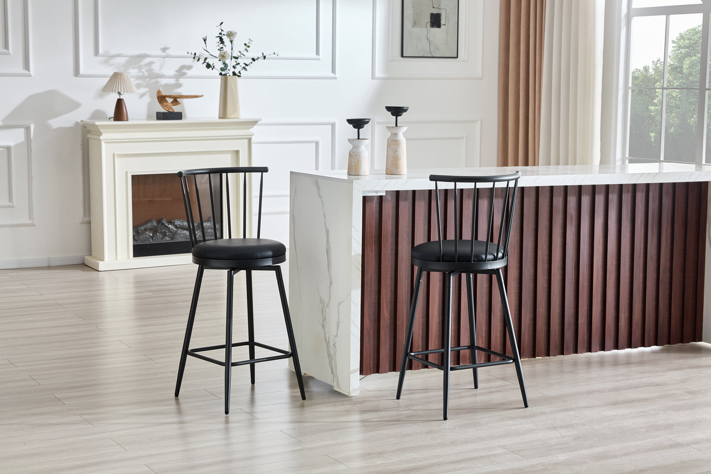 Modern Metal Bar Stool In Windsor Style With Upholstered Seat For Kitchen Islands, Bars, Restaurants Industrial-style Bar Stool At Bar Height Vintage And Minimalism Style