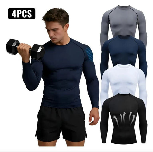European-size Mens Tight-fitting Long-sleeve Sportswear For Running And Fitness