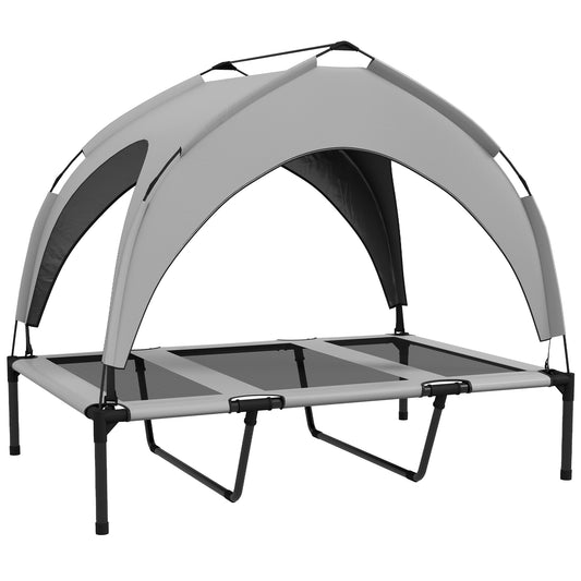 PawHut Cooling Raised Pet Bed W/ Washable Breathable Mesh, For Large Dogs, 106 X 76 X 94cm - Light Grey