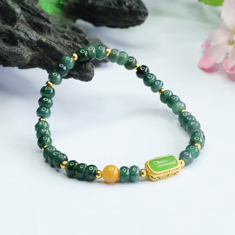Natural Stone Blue Water Jade Abacus Beads Female Jasper Beaded Topaz For Girlfriend Girlfriend Gifts Bracelet