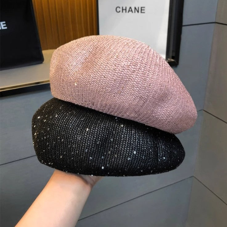 Sequin Beret, Korean-style Casual All-match Painters Cap