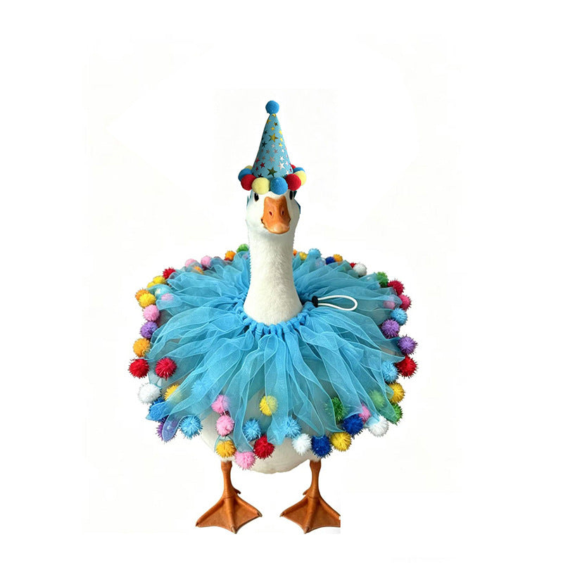 Pet Goose Birthday Hat And Scarf Decor Set