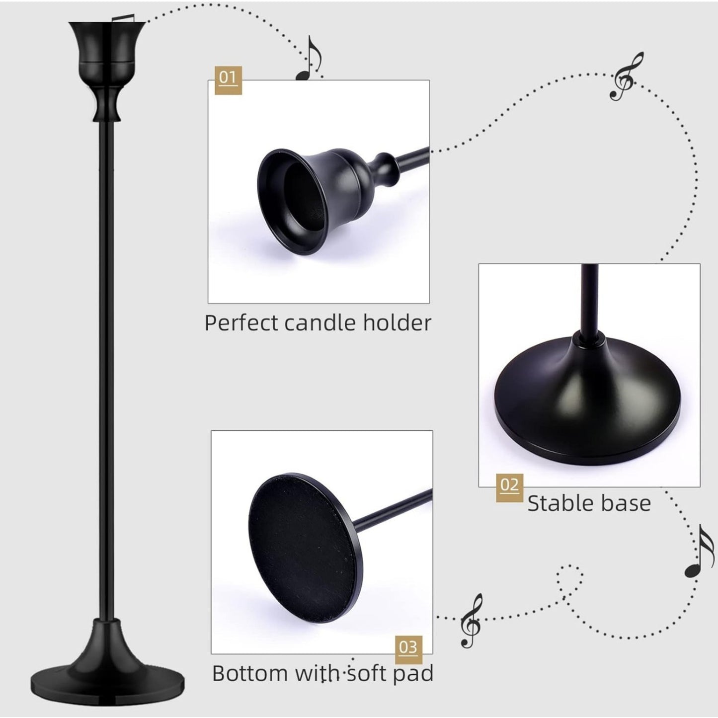 Kerzenhalter Kegel Metall Kerzenhalter Für Kerzenständer Schwarz Kandelaber Kerzenhalter Ostern Vintage Candle Stick Kerzenhalter Für Kamin Party Dining Home- Partygeschenkpakete Mit Mehreren Artikeln
