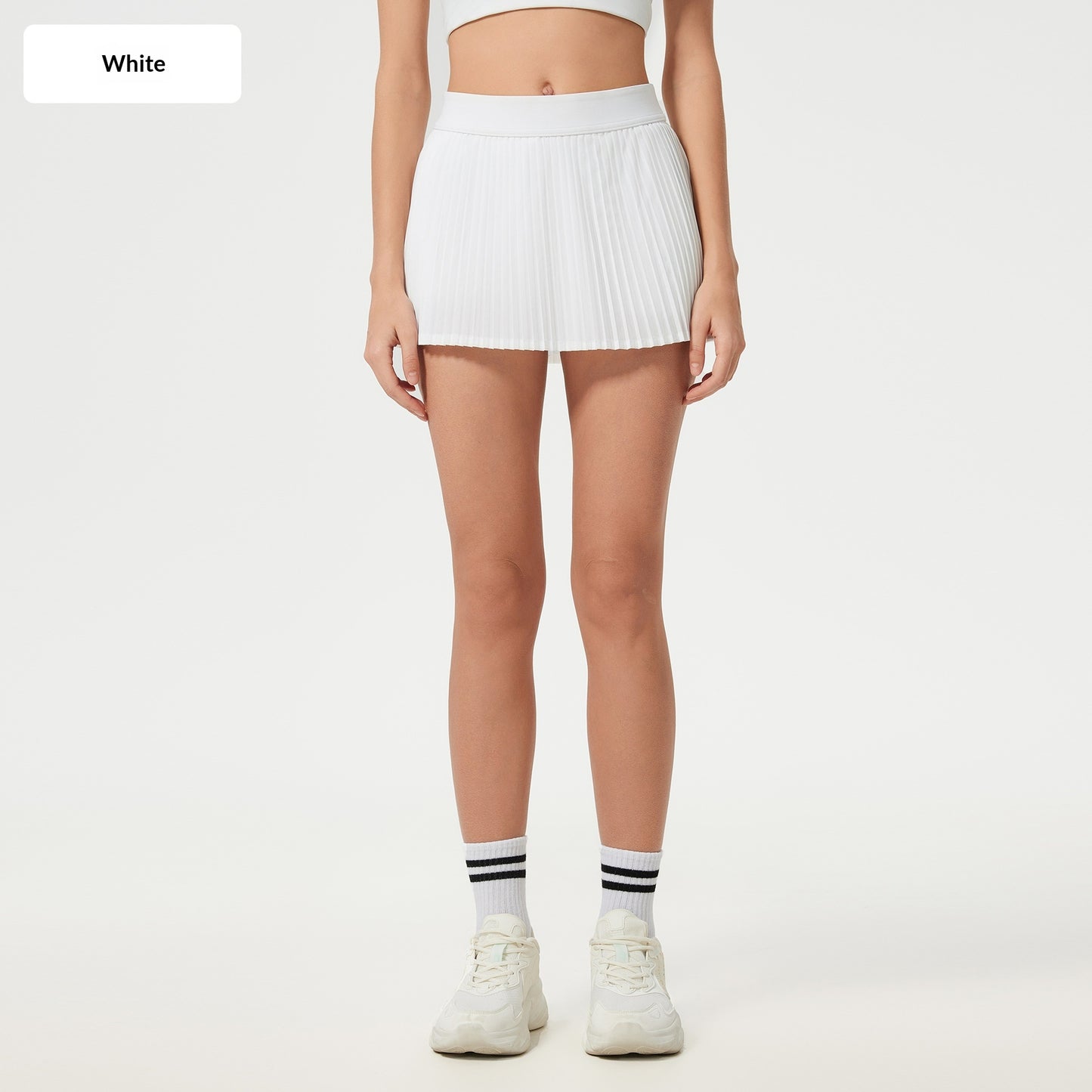 Quick-drying Breathable High-waisted Pleated Skirt For Fitness And Yoga