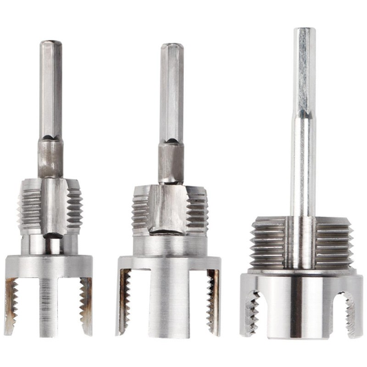 3-piece Heavy-duty Alloy Pipe Thread Tool Set, Integrated Internal And External Pipe Thread Processing Tools, PVC And Plastic Pipe Threader Set