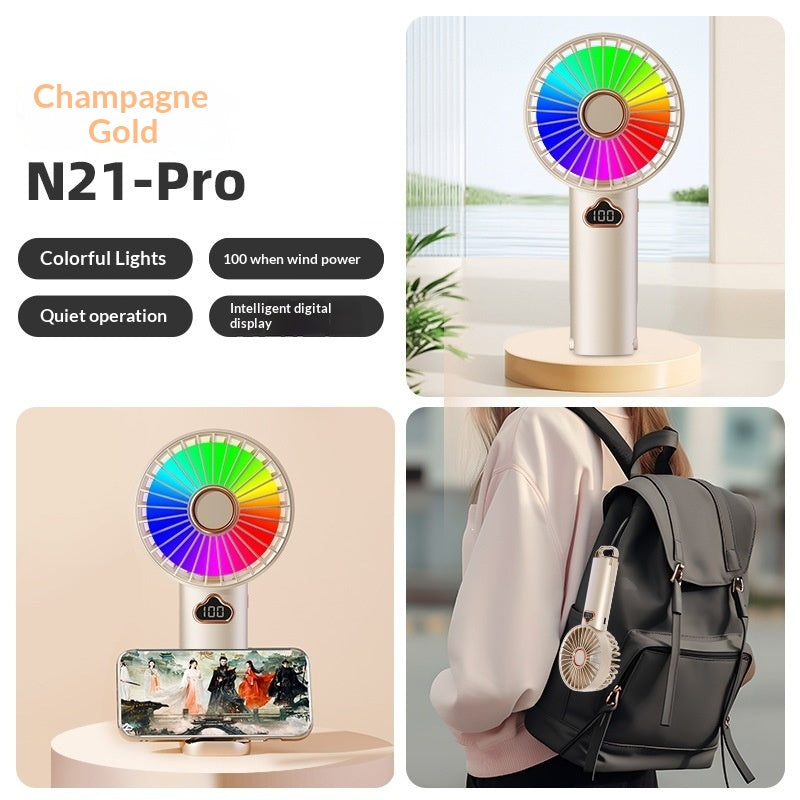 New Cross-Border Best-Selling Colorful Handheld Fan