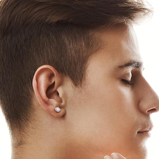 Pure Love - Earrings Set With Top-quality Moissanite S925 Silver And Platinum-plated Stud Earrings Are Fashionable And Trendy Accessories That Can Be Tested With A Diamond Pen