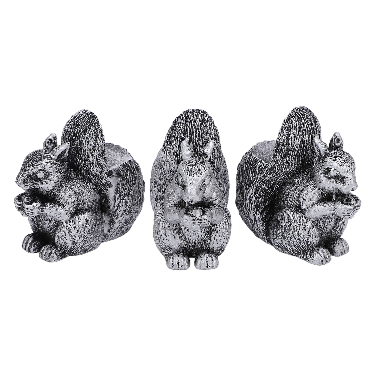 3PCS Flower Pot Decorative Feet Resin Animal Statue Plant Pot Support Feet Planter Riser For Outdoor Garden Squirrel