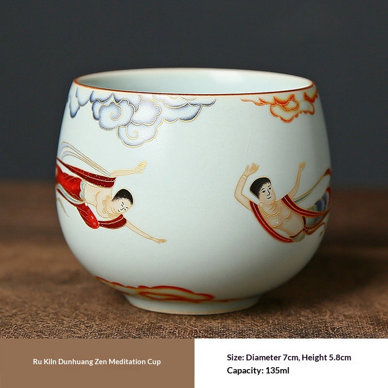 Ruyuan Dunhuang Hovering Lid Ceramic Three-piece Tea-brewing Bowl