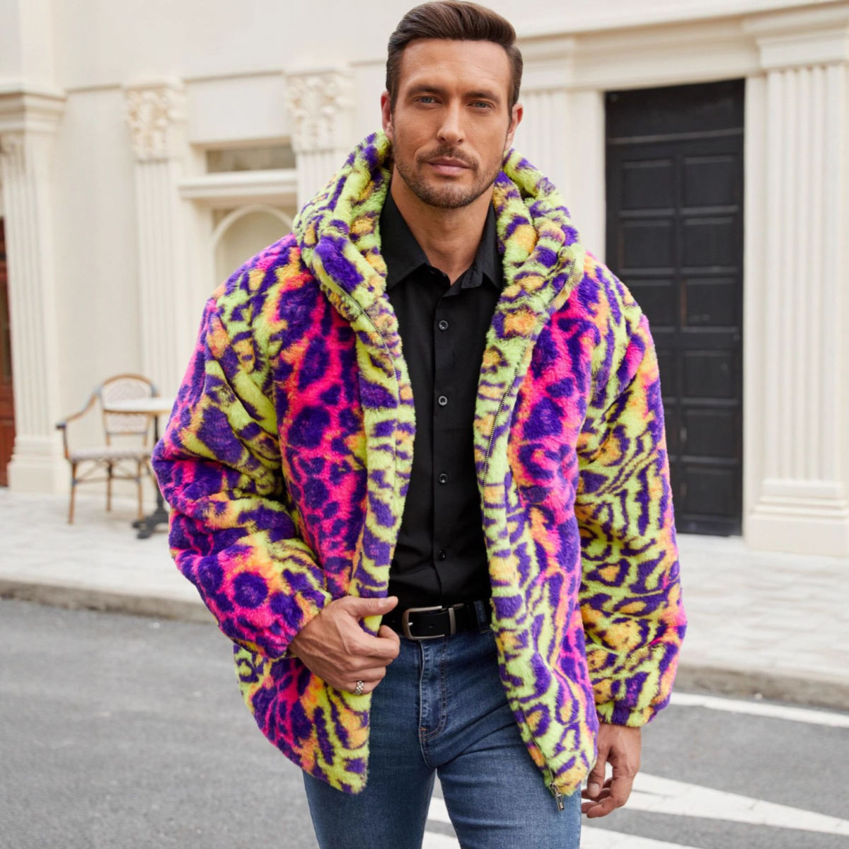 Cross-border Best-selling Mens Faux Fur In Vibrant Colors From Europe And America