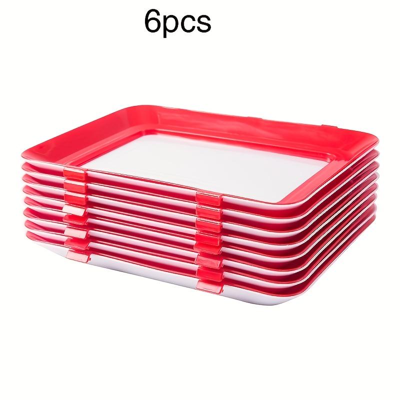 Disposable Red Plastic Food Tray Thickened Rectangular Serving Tray Waterproof And Oil-Resistant Suitable For Fruit, Vegetables, Meat, Supermarket Packaging, Kitchens, And Food Service.