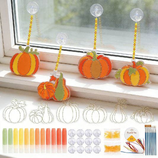 Fall Craft Kit With 8 Brushes & 12 Pumpkin Painting Plates – Creative Painting Set For Fall Decor Without Baking – Fall Crafts For Home Decor – Craft Supplies