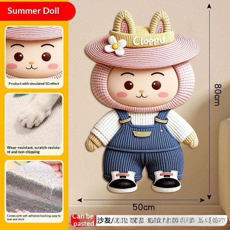 Best-selling Cartoon 5D Cat-scratch Wall Sticker