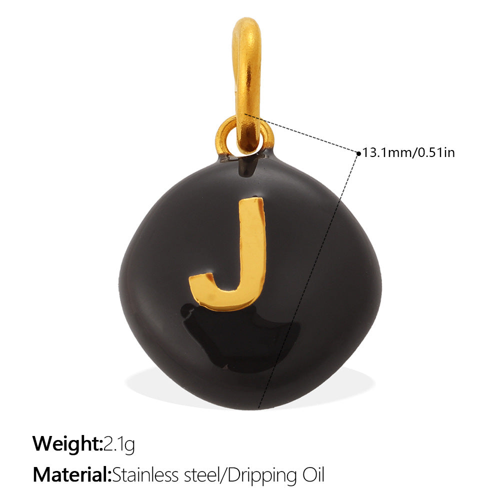 Dopamine Color Blending 26 Letter Bead Bead Pendant - Stainless Steel - Suitable For DIY Hand Chains And Necklaces Accessories