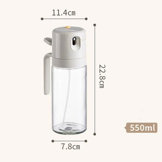 2 In 1 Oil Sprayer Dispenser Spray Bottle Cooking Baking BBQ Kitchen Tools 550ML