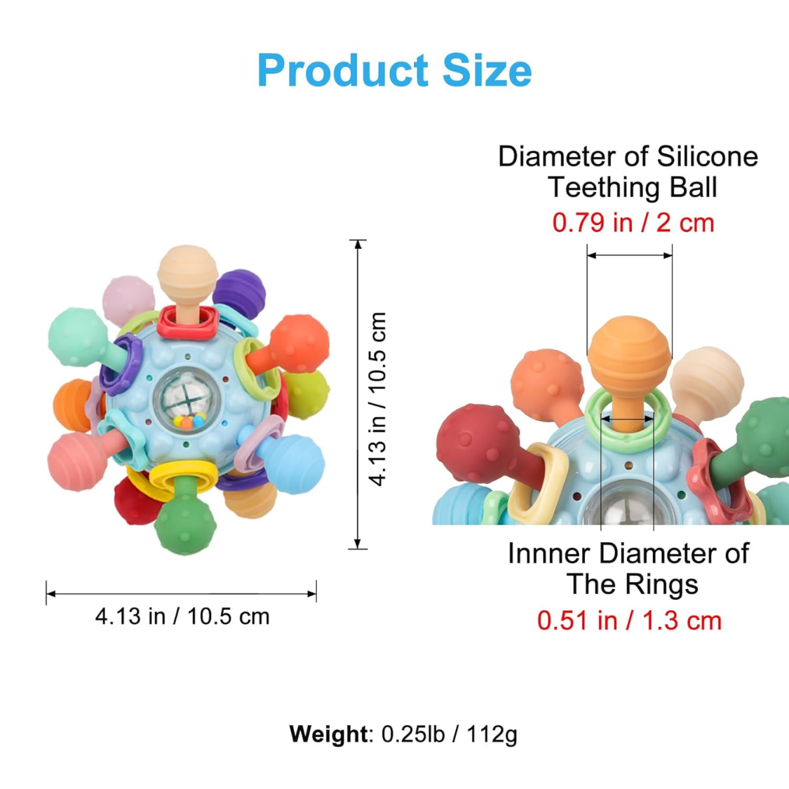 Baby Montessori Sensory Toys For  Baby Teether Teething Toys For Babies 0 3 6 9 12 18 Months Newborn Infant Learning Developmental Toys