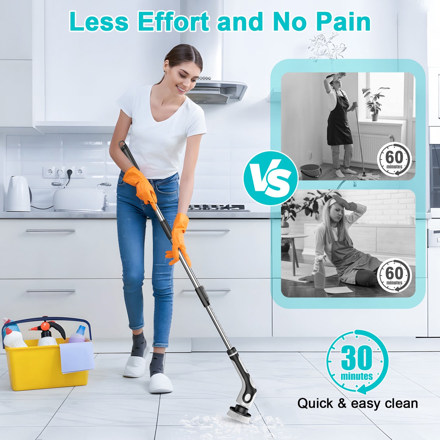 Multifunctional Electric Cleaning Brush Wireless Charging