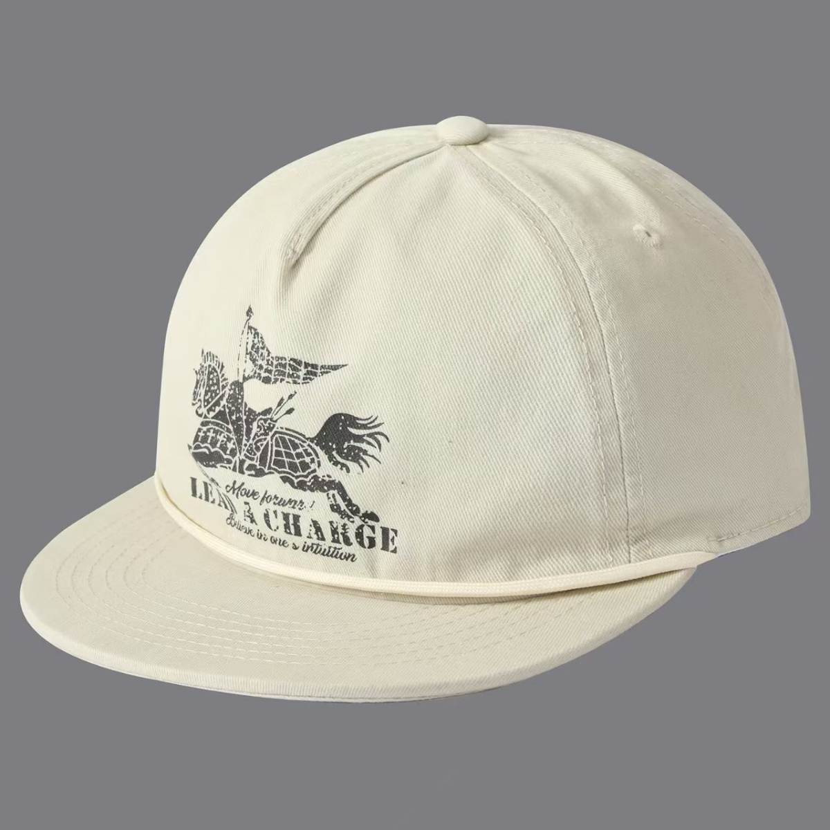 Printed Warhorse Flag With Lettered Band And Flat Brim Baseball Cap, Men's And Women's Versions, Suitable For Casual, Sports And Travel Wear.
