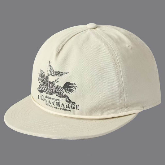 Printed Warhorse Flag With Lettered Band And Flat Brim Baseball Cap, Men's And Women's Versions, Suitable For Casual, Sports And Travel Wear.