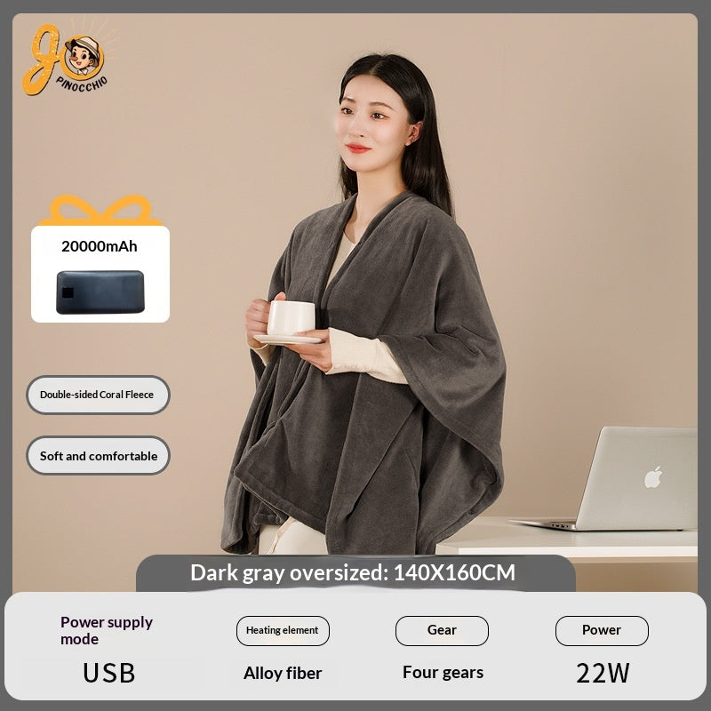 Electric Heated Shawl USB Outdoor Camping Sleeping Pad Body-Warming Heating Blanket