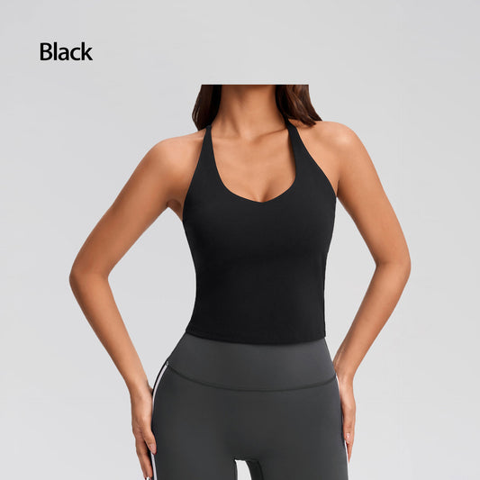 European And American Cross Beautiful Back Yoga Vest Push Up Breast Revealing Fitness Underwear With Breast Pad Yoga Top For Women