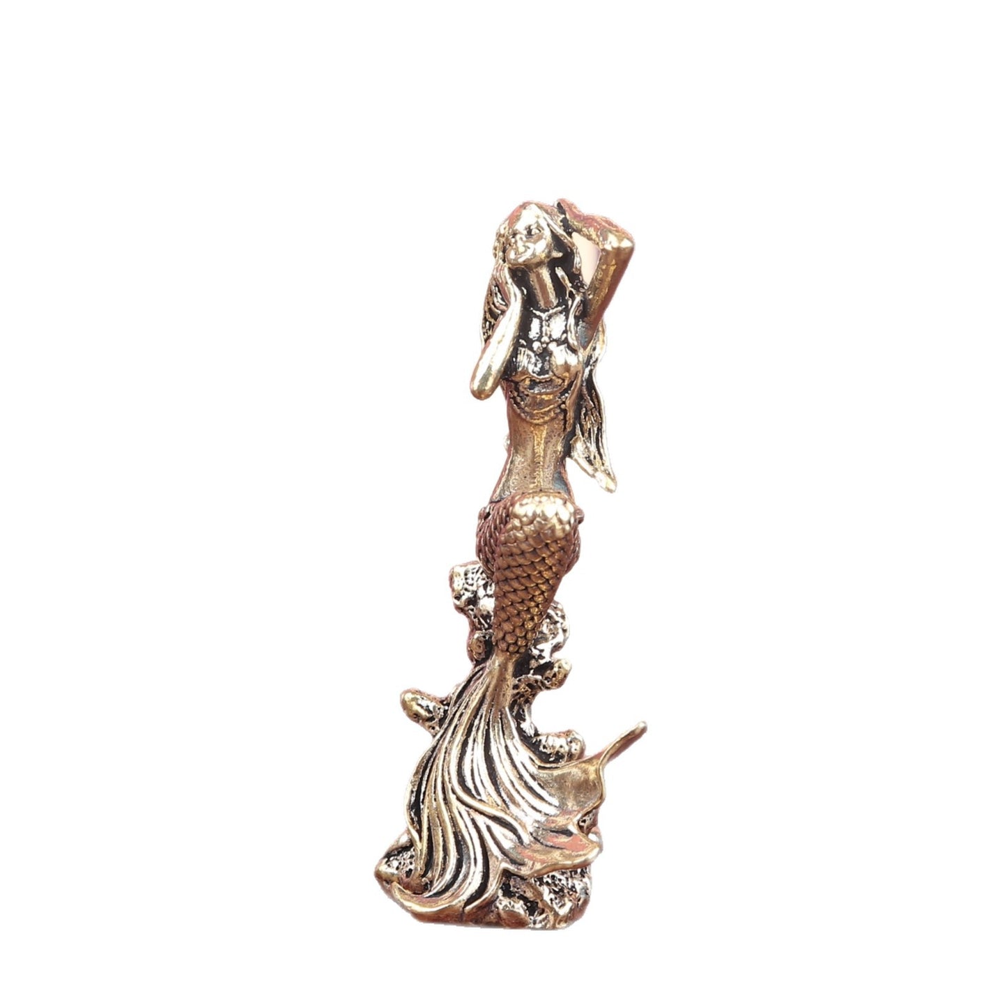 Solid Brass Mermaid Figurine Home Decor