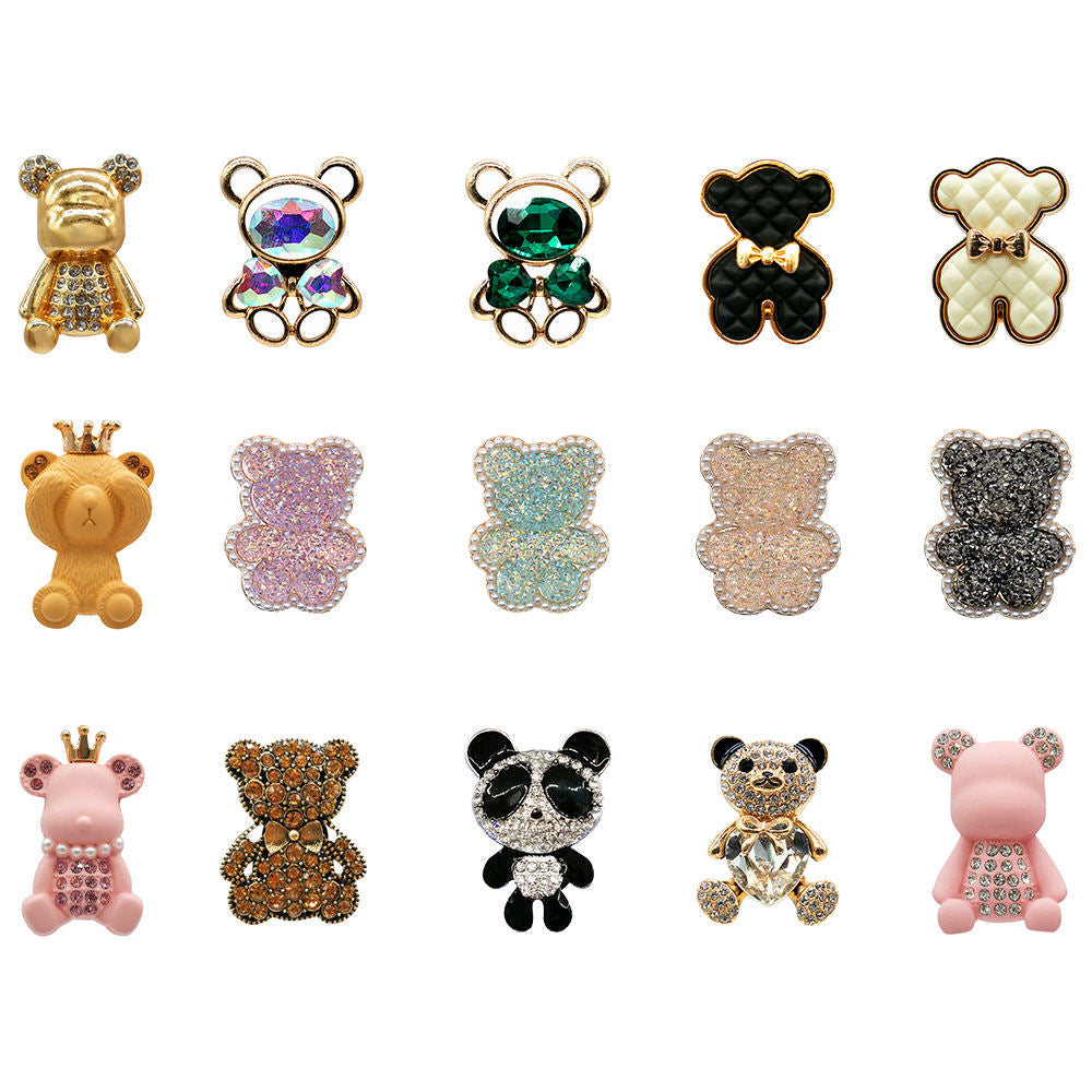Metal Bear Shoe Ornament Hole Shoes Accessories High Sense