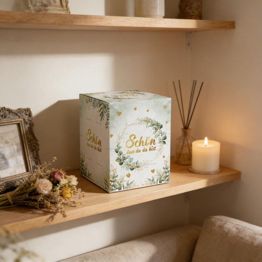 We're Glad You're Here! Guest Gift: 24-piece Candy Box With Leaf Design, Christening Gifts For Guests With A Message, Thank-you Gifts For Weddings & Christenings—multi-piece Party Gift Set