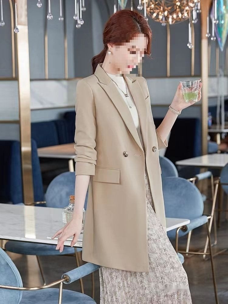 Elegant Korean-style Casual Blazertrench Coat