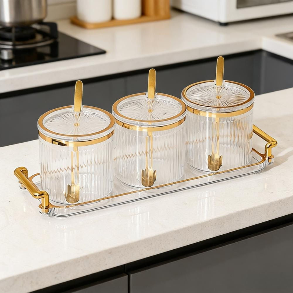 3-Piece White Spice Box Set – Includes Spoons, European Design For Spice Storage, Kitchen Organizer & Party Accessory Set