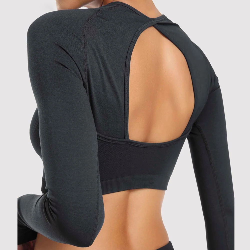 European And American Slim Fit Long Sleeve Yoga Wear Outdoor Quick-drying Top