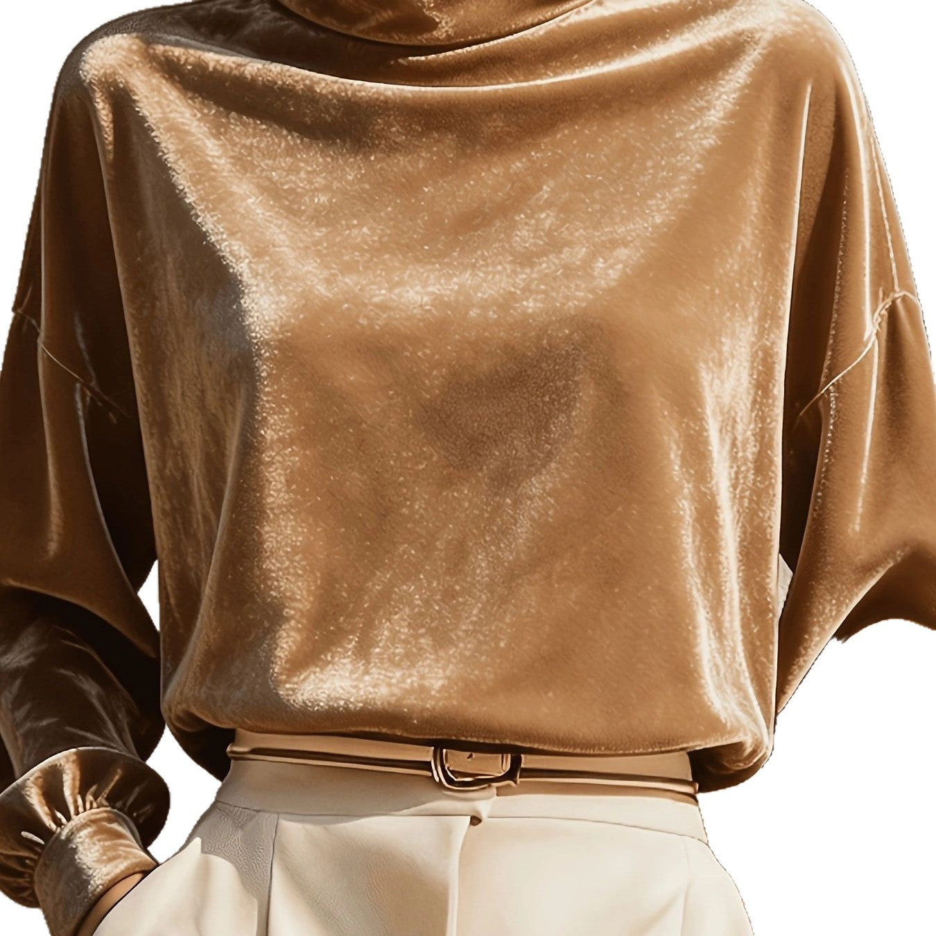 Loose-fitting Long-sleeved Turtleneck Casual Fashion Top