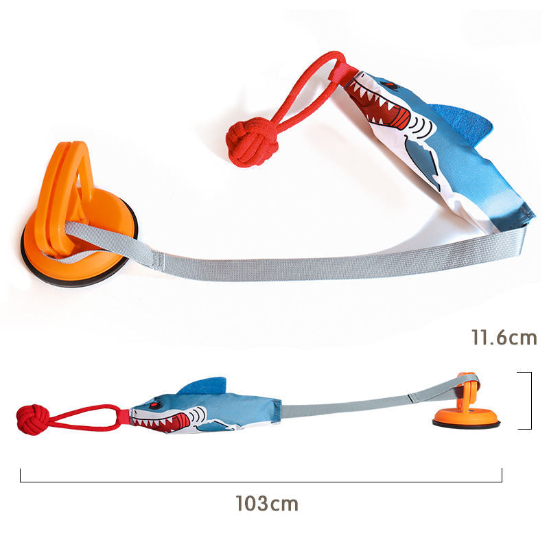 Squeaky Dog Tug Toy Interactive Shark Shape Tug Of War Dog Pull Toy With Suction Cup To Keep Them Busy Durable Dog Rope Toys For Small Medium Dogs Indoor Or Outdoor Play