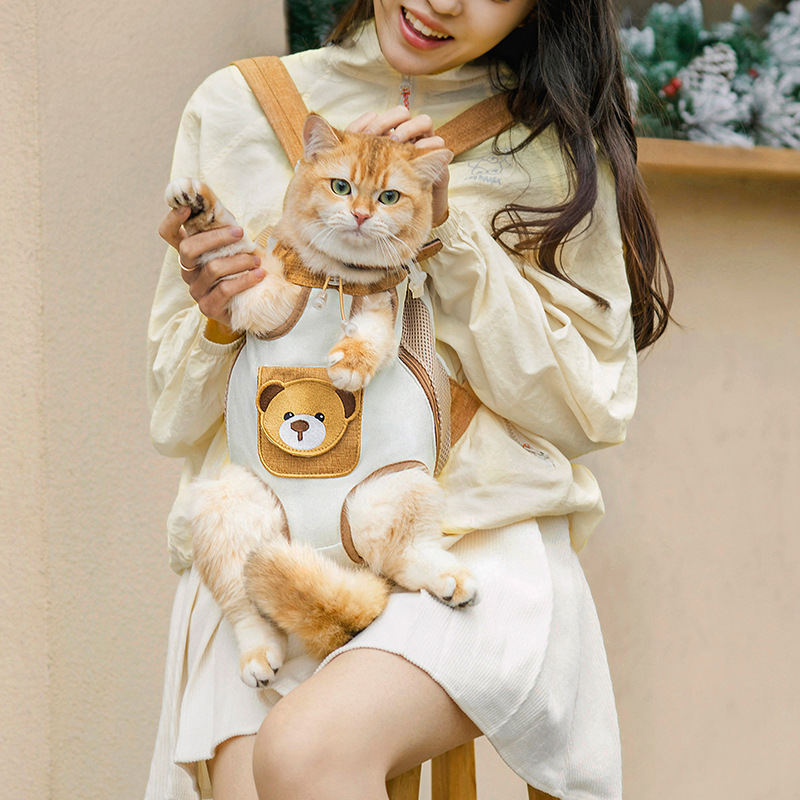 Pet Outdoor Portable Double-Shoulder Dog Bag With Chest Strap