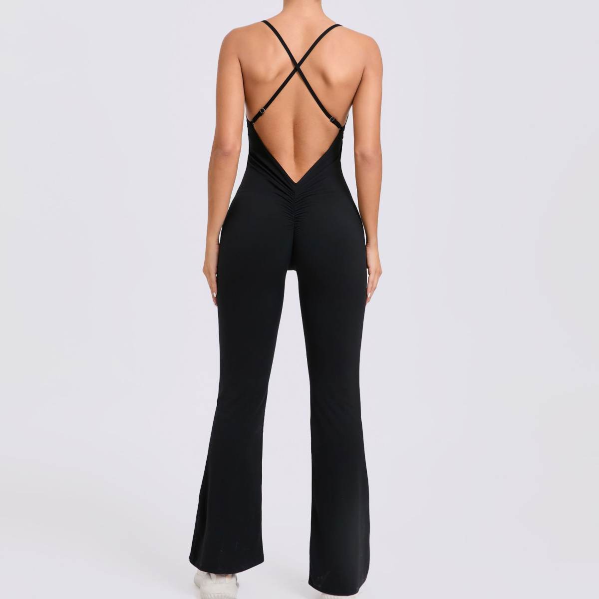 Adjustable Shoulder Strap Horn Yoga Jumpsuit