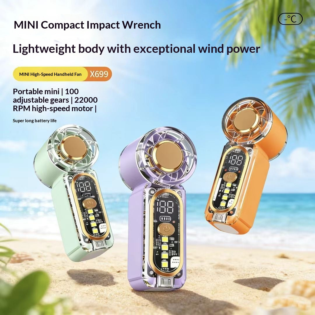 Mini Handheld Fan With USB Charging And Built-in Light
