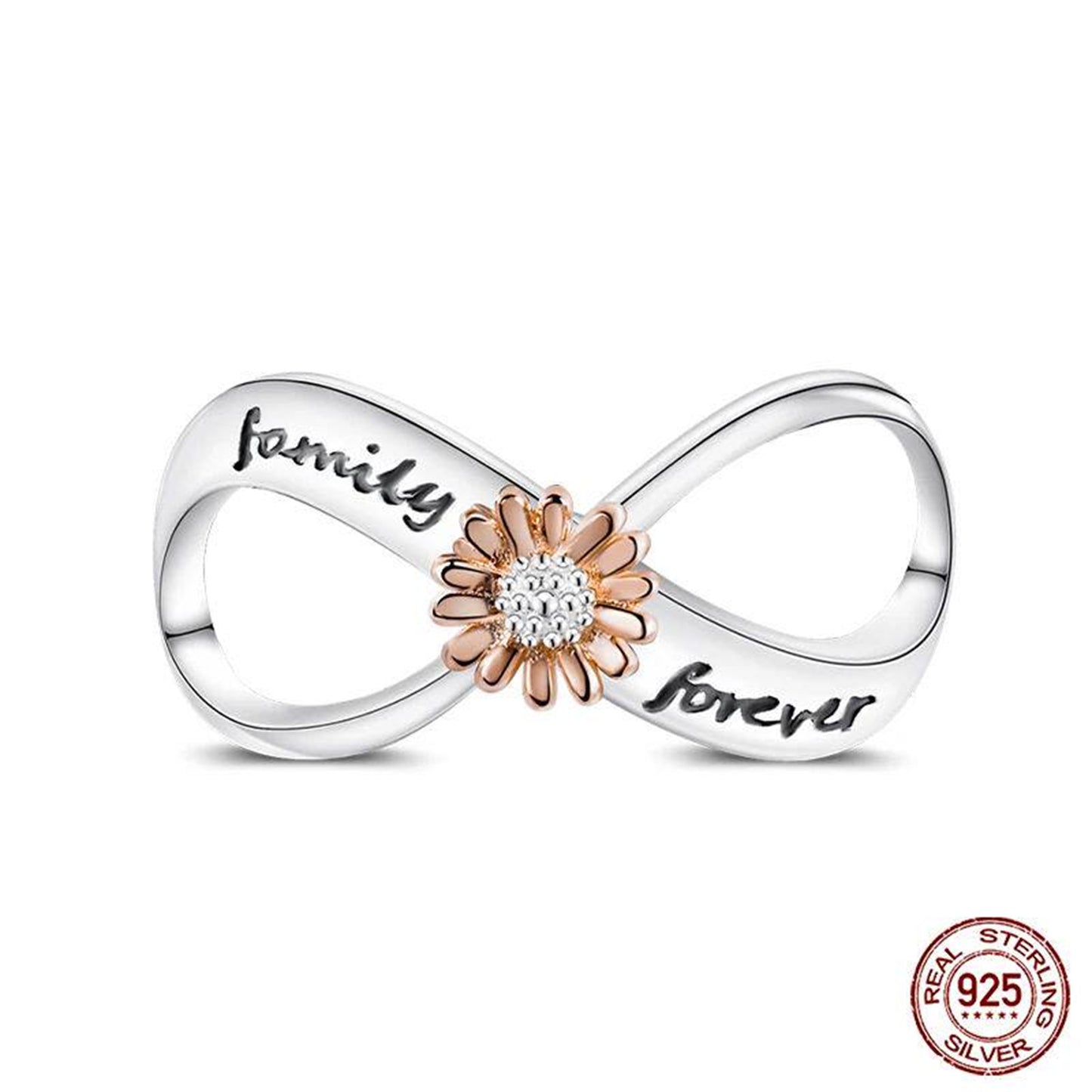 New 925 Sterling Silver Fashion Golden Sunflowers Heart