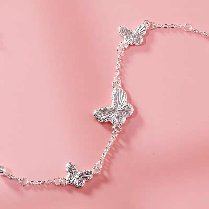 1pc 999 Sterling Silver Flower Charm Bracelet, Minimalist Delicate Style, Perfect For Daily Wear And Valentine's Gift
