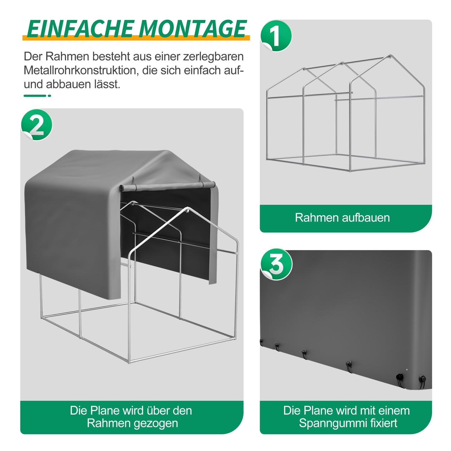 Grey Bicycle Garage 160x220x165 Cm With Roller Door Waterproof PE Weatherproof Outdoor Shed For Bicycle, Garden Tools - Ideal For Garden, Terrace & Yard