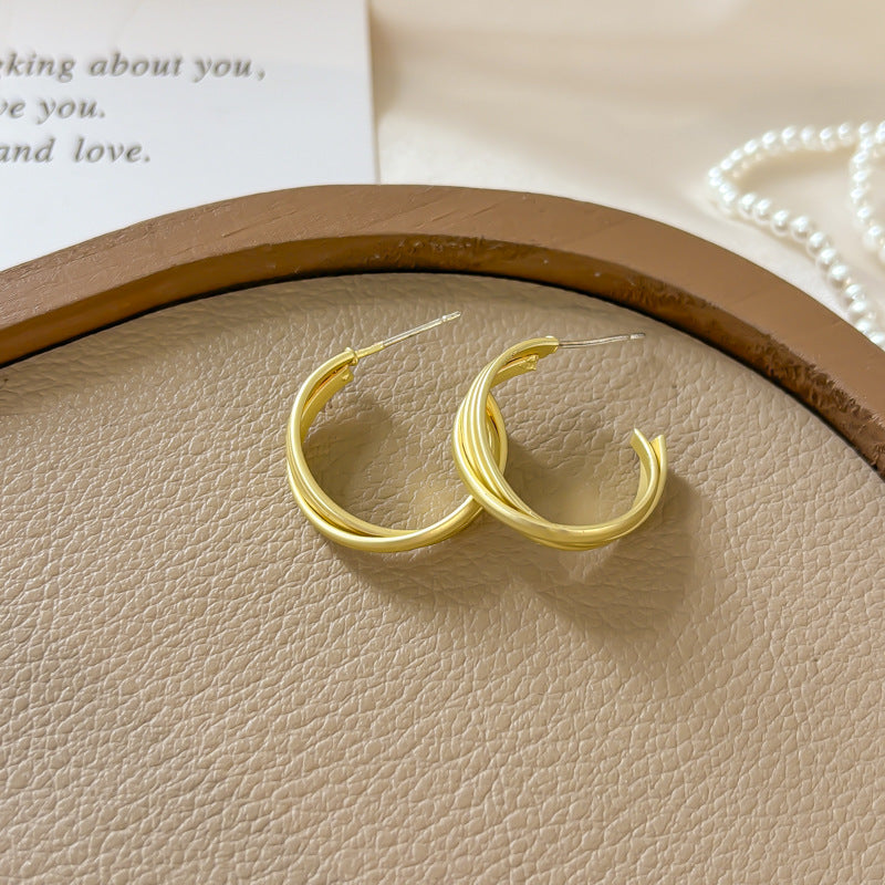 Large Gold Hoop Earrings Women Statement Retro Vintage Style Fashion Jewelry