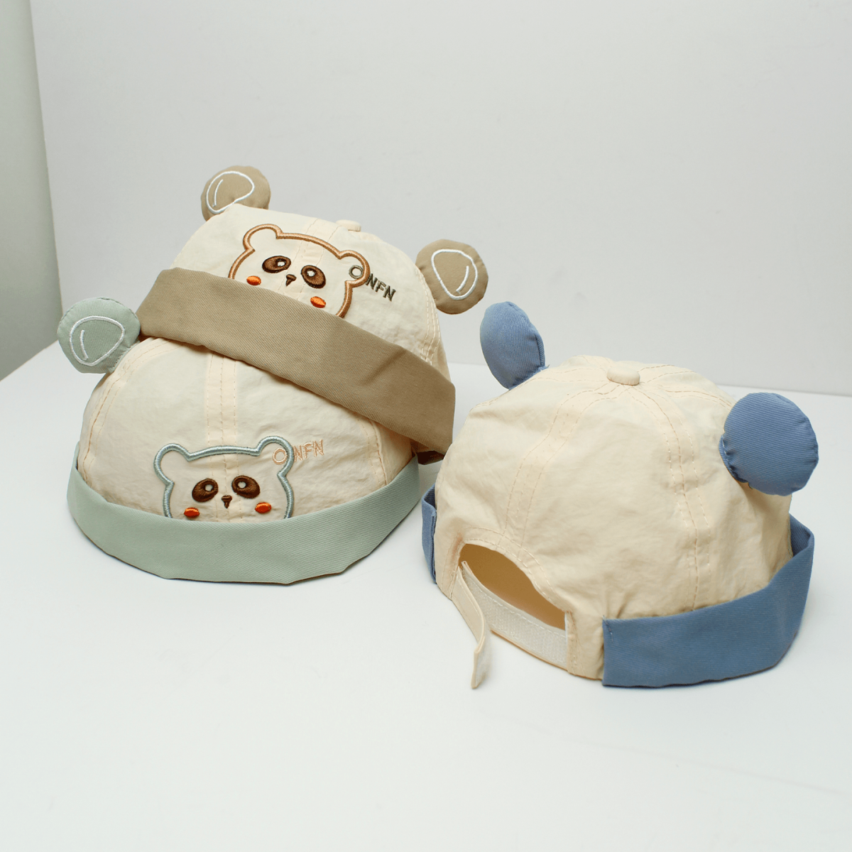 Spring And Summer Baby-style Multi-color Bear-ear Panda Embroidery Soft And Comfortable Cute Style Host Hat Suitable For Outdoor Outings And Daily Use