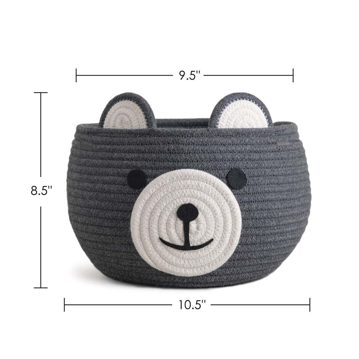 Cartoon Bear Knitted Storage Basket Cotton