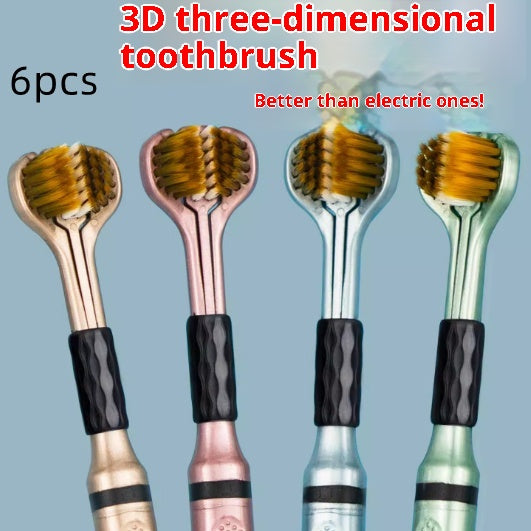 Three-sided Soft-bristle Toothbrush High-end For Interdental Cleaning Gum Care And Tongue Coating Removal