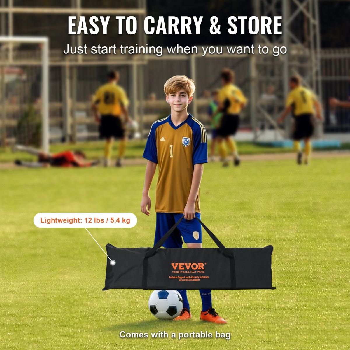 Soccer Trainer, 2-IN-1 Portable Soccer Rebounder Net, 71x40 Iron Soccer Practice Equipment, Sports Football Rebounder Wall With Portable Bag, Perfect For Team Solo Training, Passing, Volley