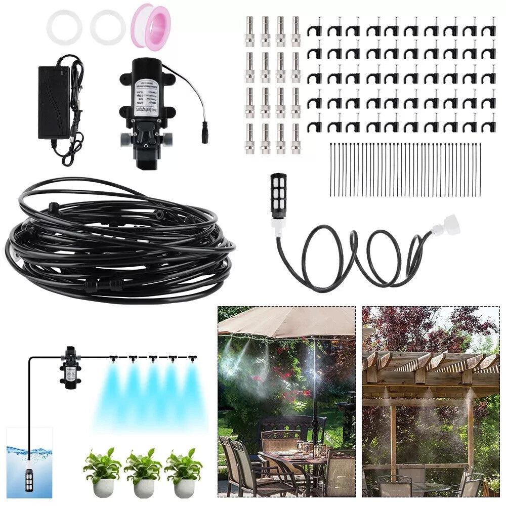 15m Misting System 12V 5L Min Water Garden Sprayer Sprinkler Cooling System
