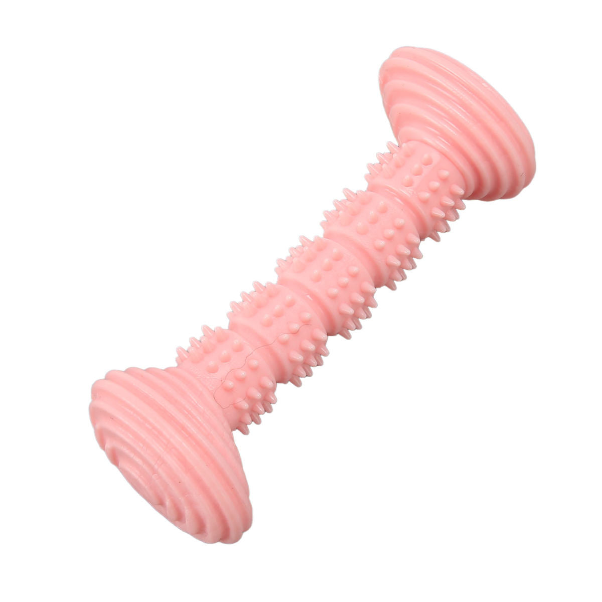 Dog Rubber Chew Toys Cute Bone Shape Teeth Cleaning And Grinding Soft Puppy Teething Chew Toys For Small Medium Dogs Pink