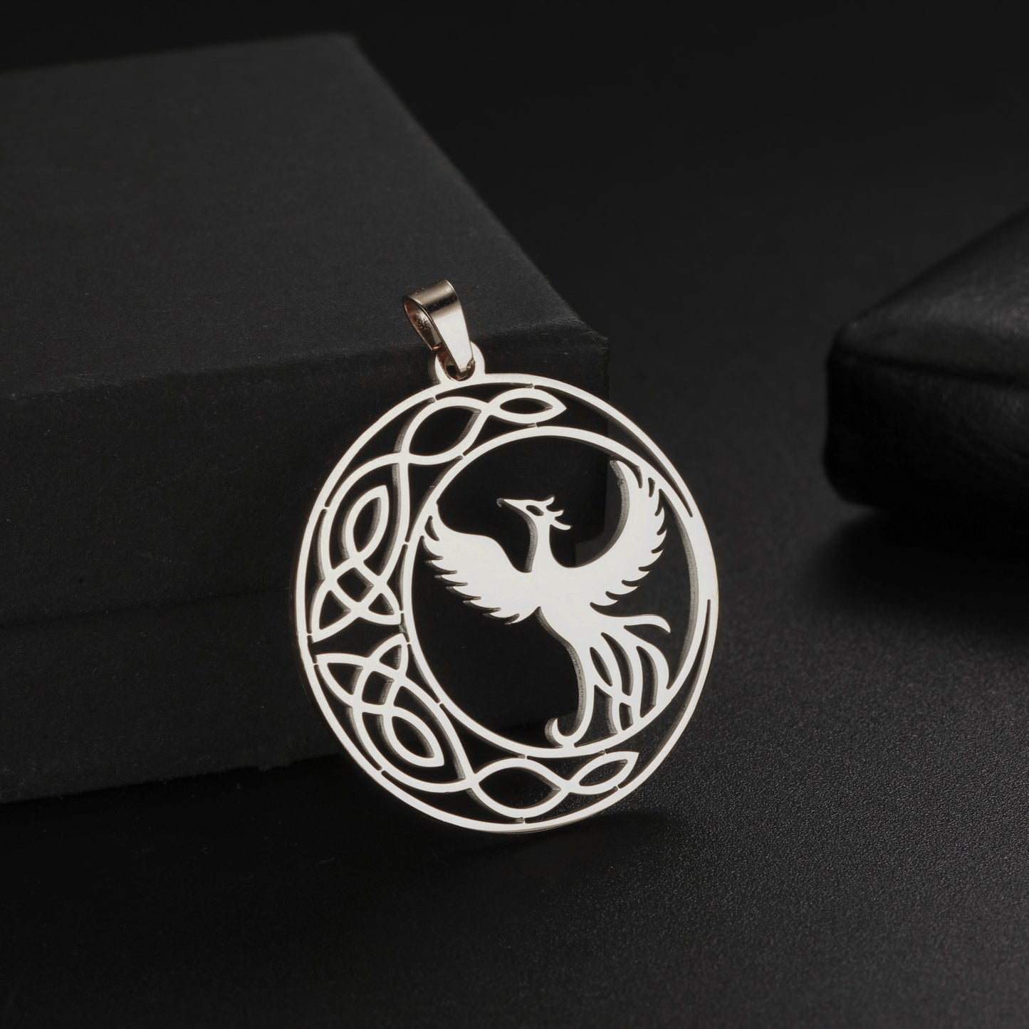 Retro Stainless Steel Ornament Accessories Phoenix Earring Pendant