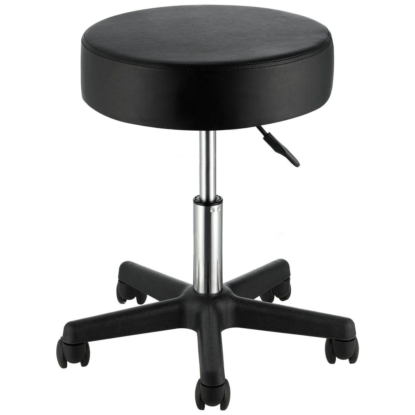 Rollhocker Mit Rollen, 181 Kg Gewichtskapazität, Höhenverstellbar, Hocker Mit Ultradickem Sitzkissen, Drehhocker Für Salon, Bar, Zuhause, Büro, Medizin, Massage, Schwarz